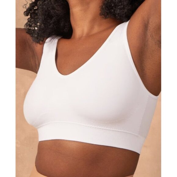 Truekind Everyday Throw-on Wireless Bralette Women's L NWT - FLAW White 0080 - Picture 1 of 9